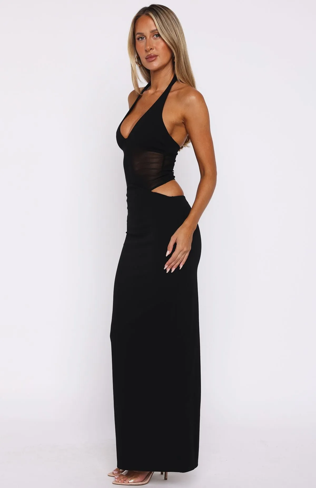 No Notes Needed Halter Maxi Dress Black Must Have Day Ready