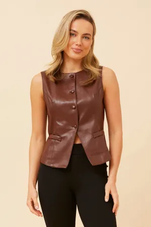 JODEAN VEGAN LEATHER VEST ReinforcedElasticHem Temperature Regulating Membrane