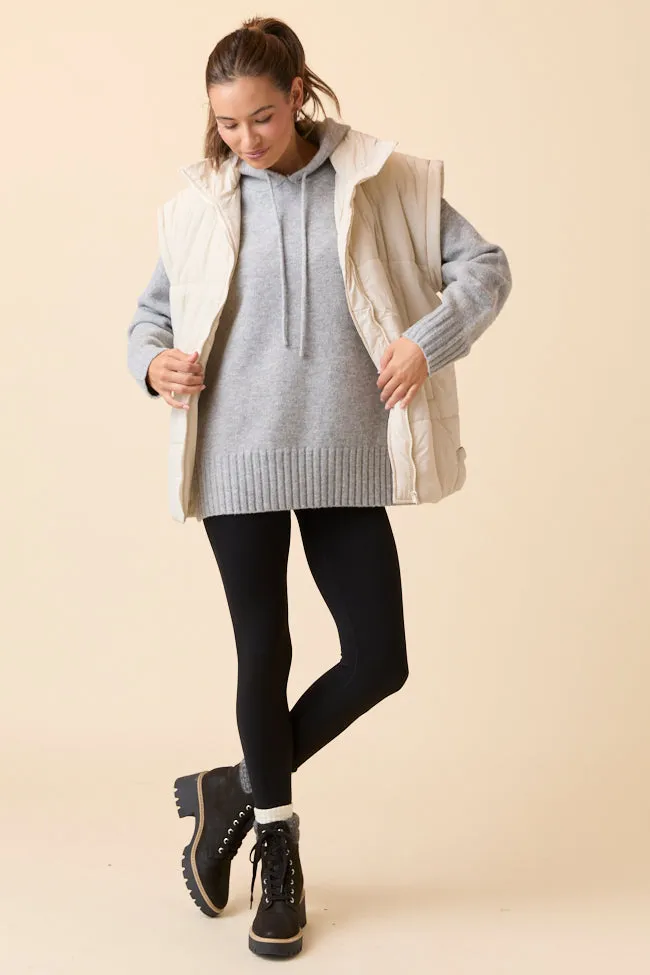 Etta Grey Hooded Sweater Light Wool