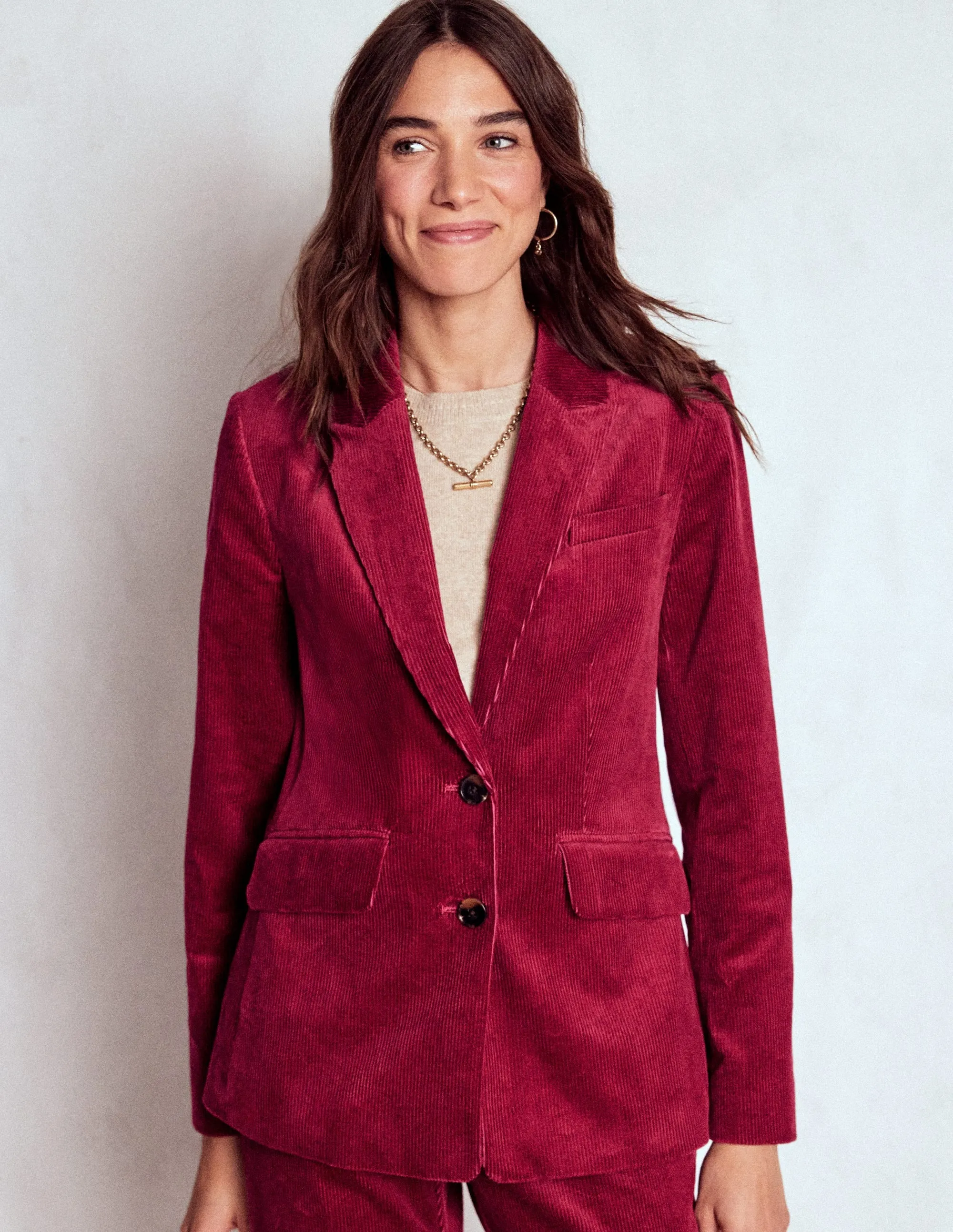 Stamford Cord Blazer-Burgundy Red Flexible Insulation NoiseFreeMaterial