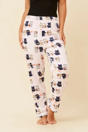 SnagFreeFabric Chic casual LEE NINJA PRINT PLUSH PYJAMA PANTS