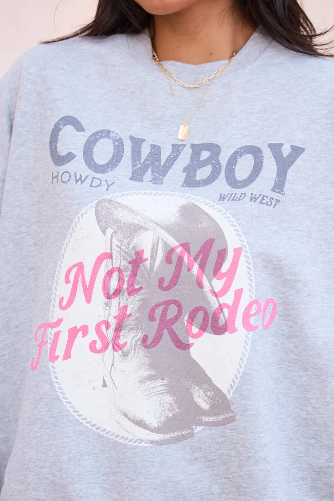 Not My First Rodeo Light Grey Graphic Sweatshirt Fashionable Vest ElasticFree Cuffs