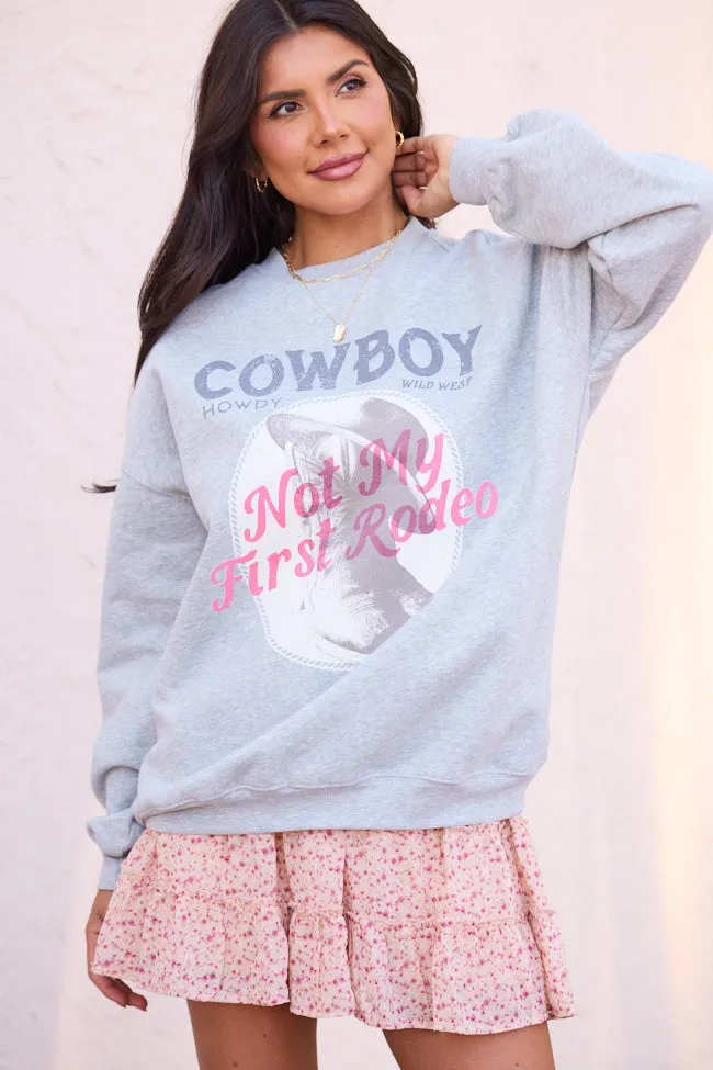 Not My First Rodeo Light Grey Graphic Sweatshirt Recycled Polyester Blend