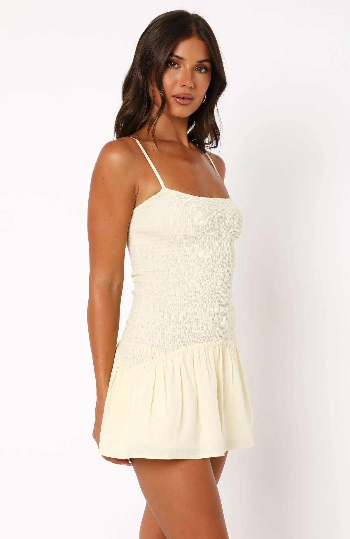 Minimalist Fit Chic Balance Nothing Is Over Mini Dress Lemon