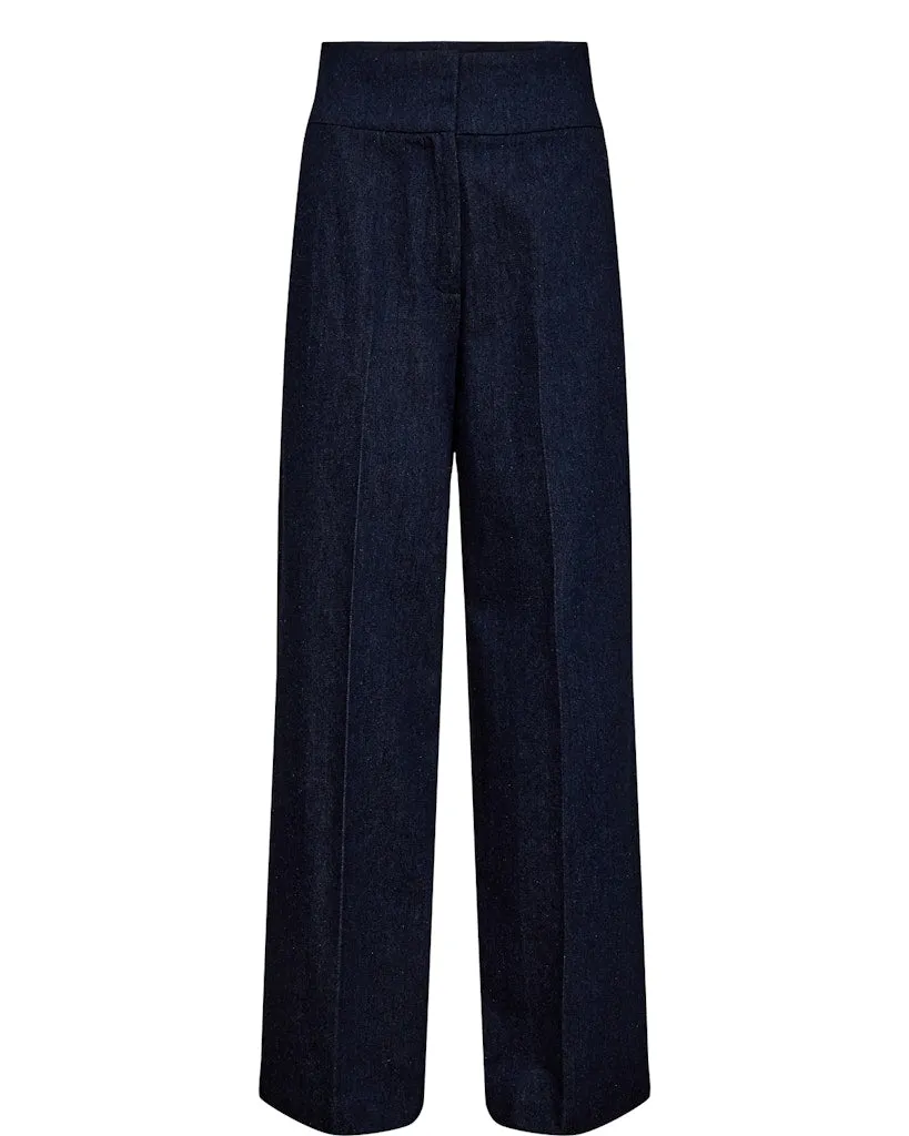 Stylish Adult Fashion Numph Womens Pants Bussy Denim Long Dark Blue Denim