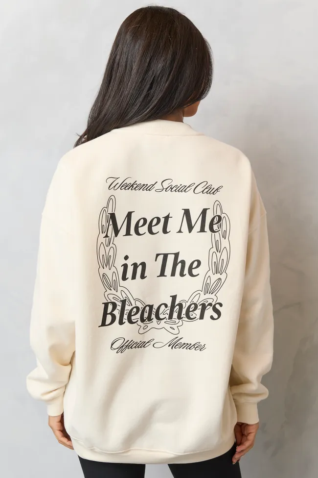 Meet Me In The Bleachers Football Cream Sweatshirt TaglessCollar RecycledBlend