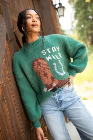 Gail Forest Green Stay Wild Pullover ReflectiveTrimDetails