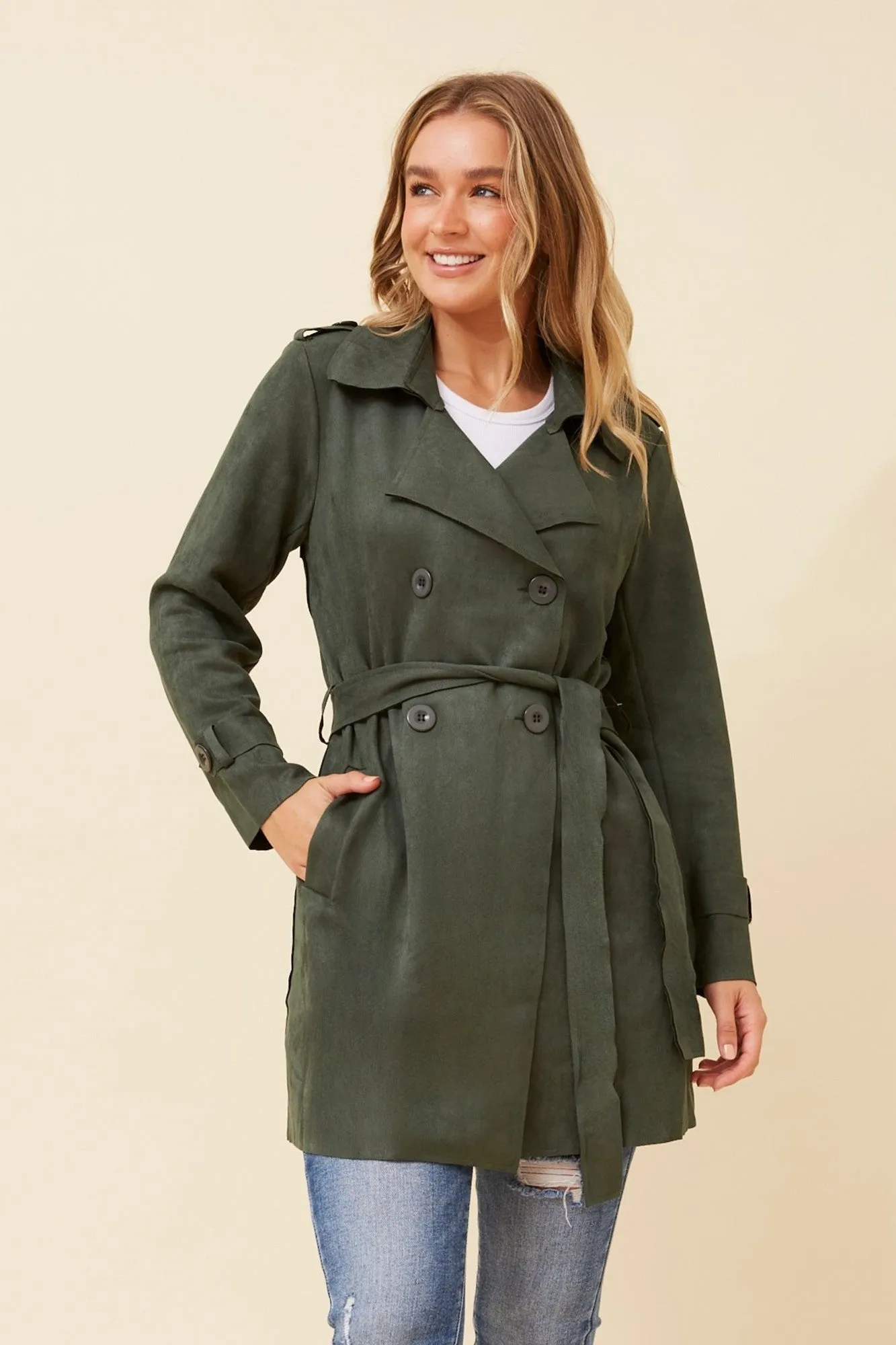 DetachableLining GENESIS FAUX SUEDE COAT