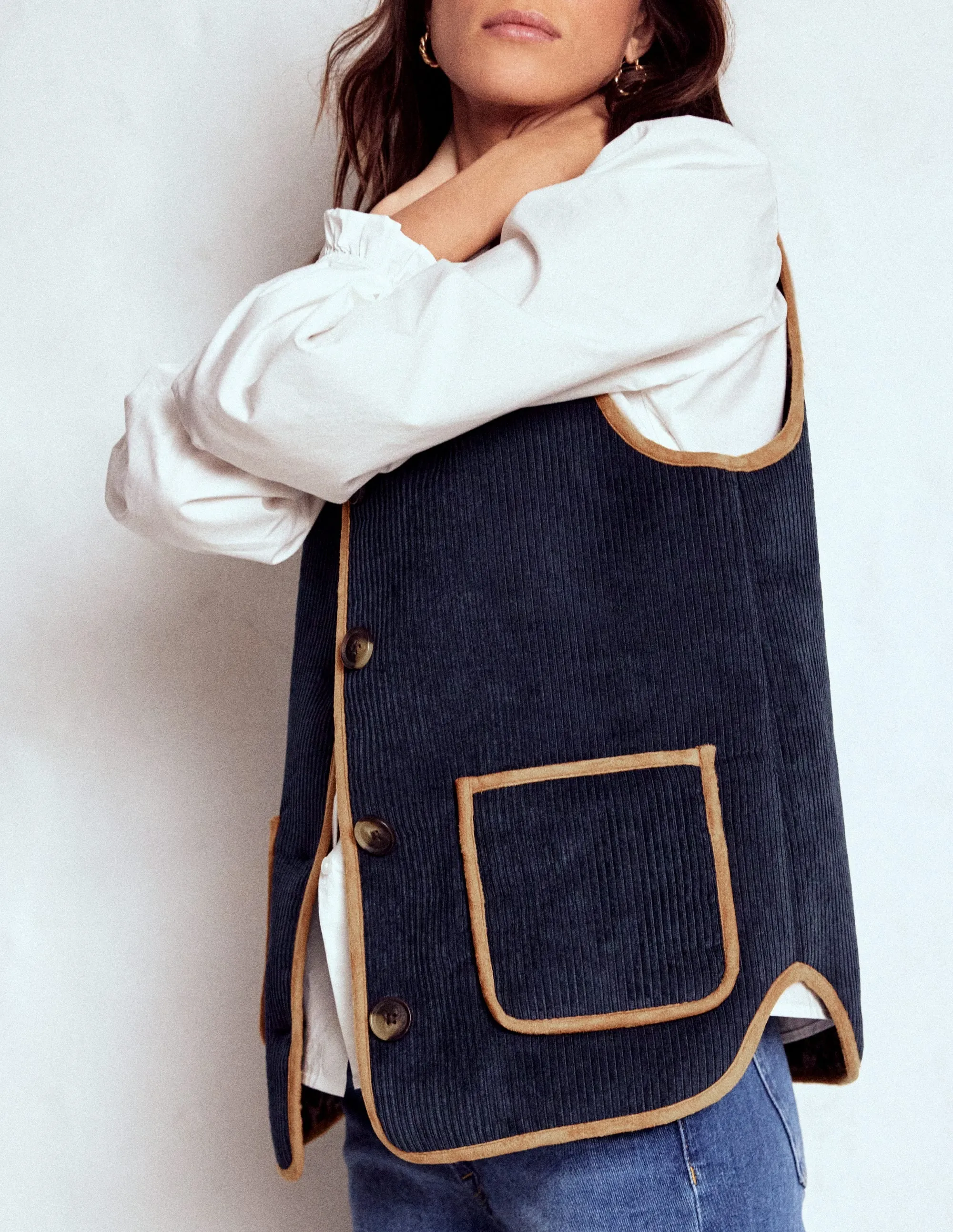 Sun Protective Fabric Clerkenwell Reversible Gilet-Navy, Leopard