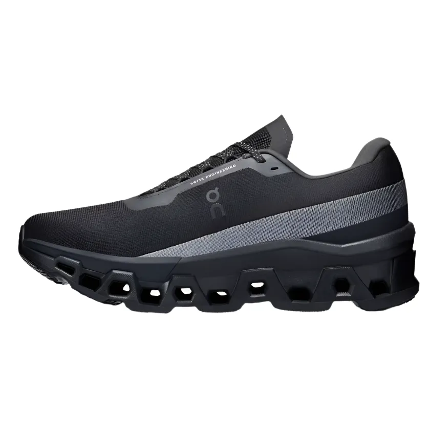 On Mens Trainer Cloudmonster 2 Black/Black Breathable Insoles stretchy - material - flexibility shoes