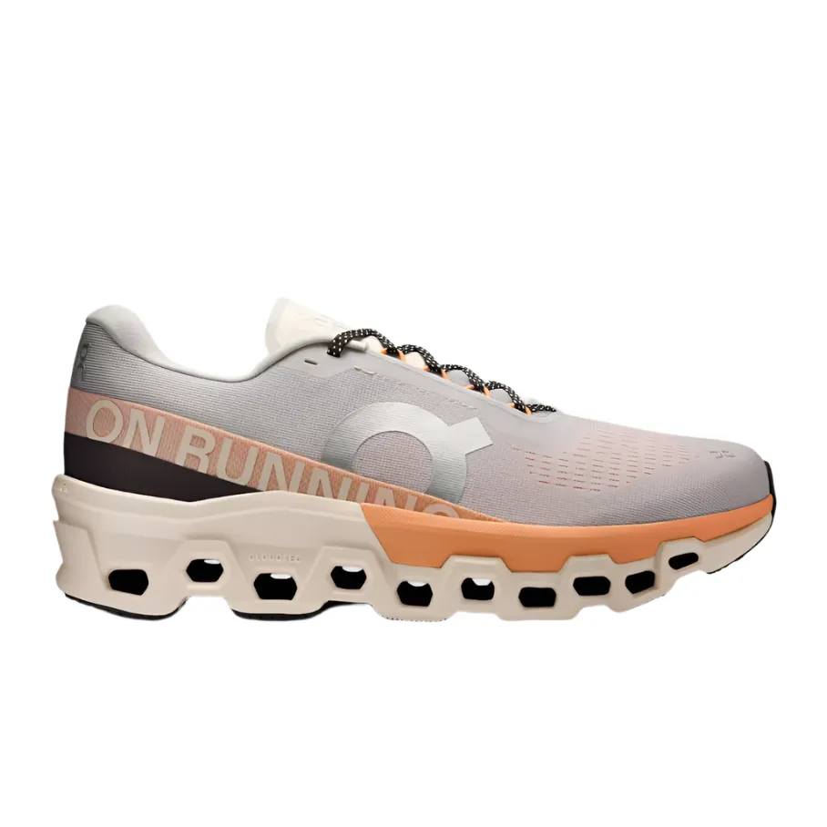 On Mens Trainer Cloudmonster 2 Glacier/Tangerine Temperature Regulating Material
