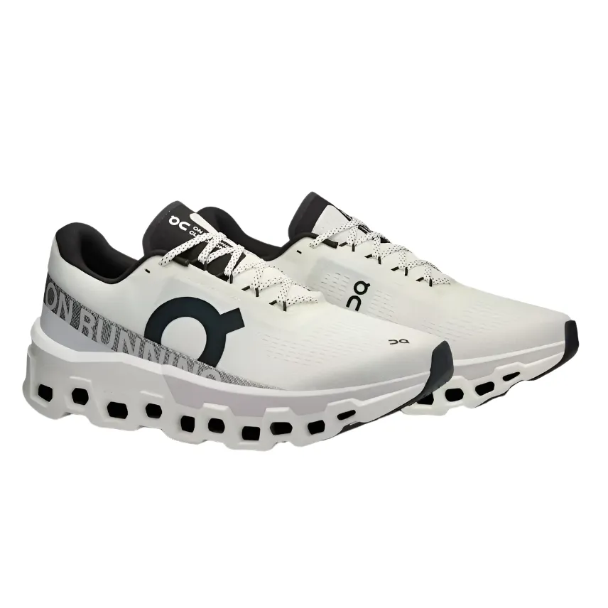 On Mens Trainer Cloudmonster 2 White/Frost sequin - decorated running wear