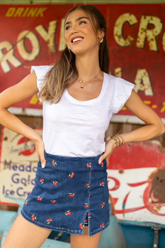 Opal Short Flutter Sleeve Sleeve White Tee Classic Hoodie StainResistant Fabric