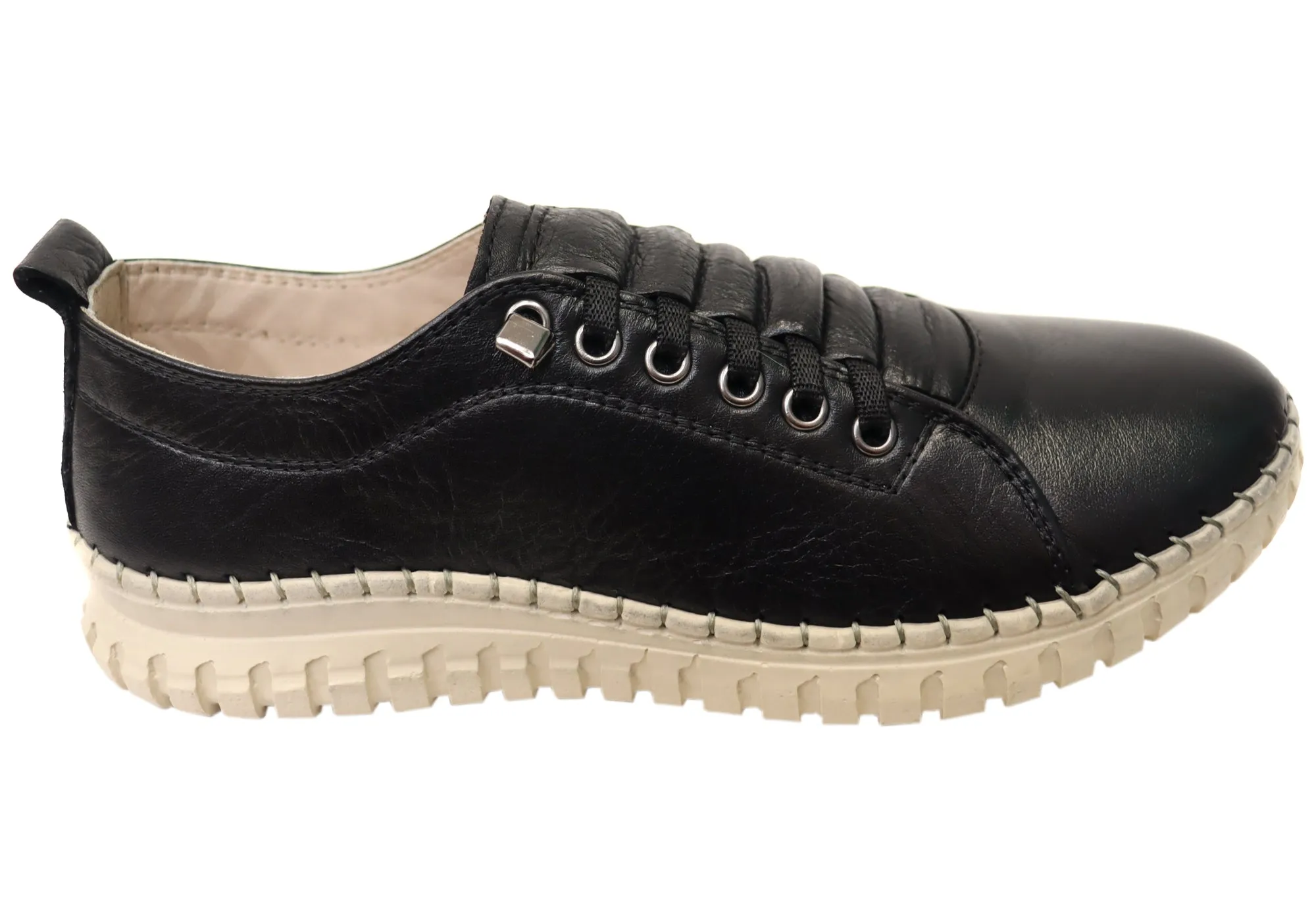 Orizonte Imogen Womens European Comfortable Leather Slip On Shoes Path Walk