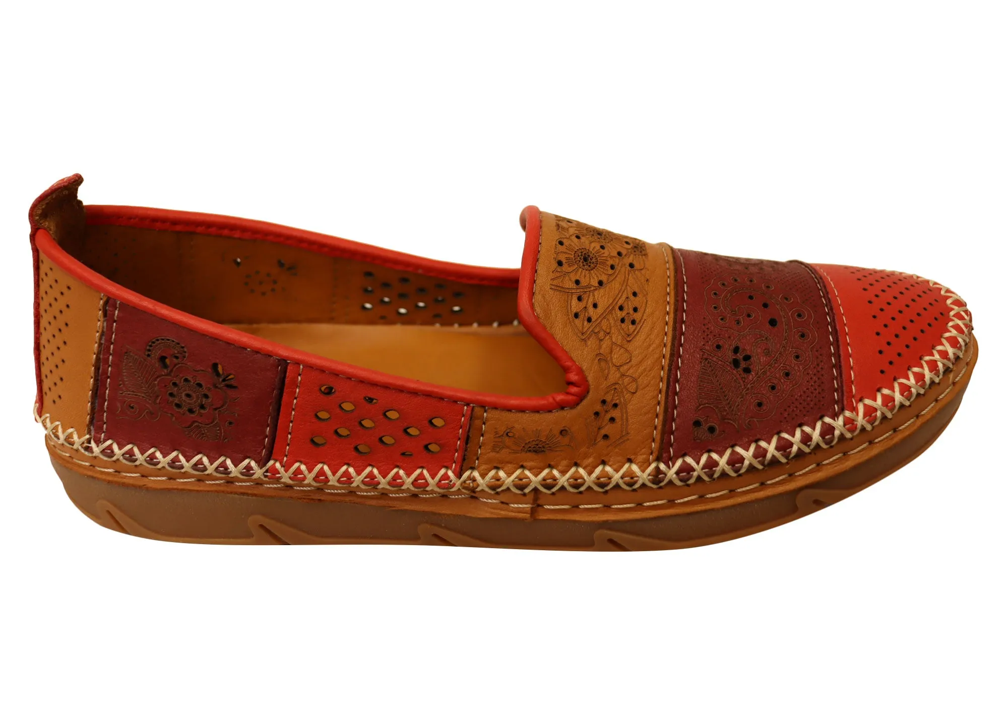 Orizonte Patchly Womens European Comfortable Soft Leather Shoes Clean Silhouette