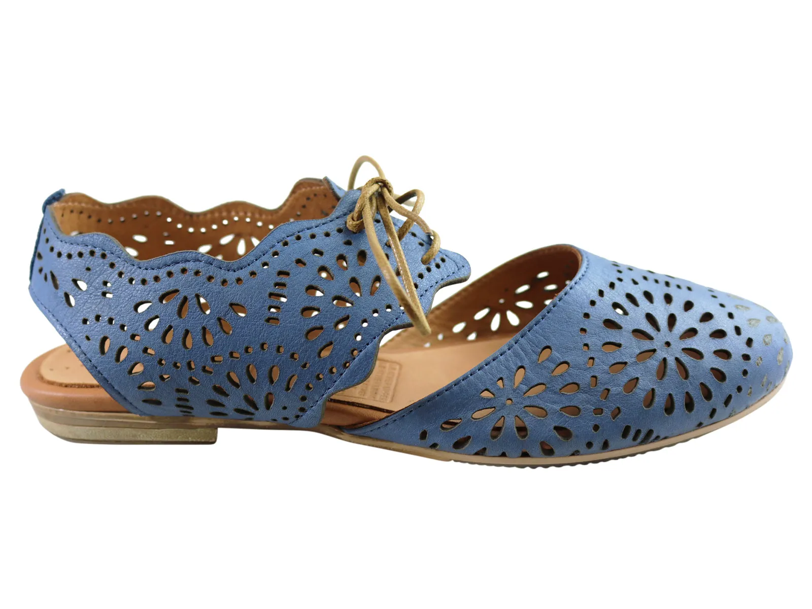 Orizonte Polina Womens European Comfortable Leather Shoes Tunnel Step