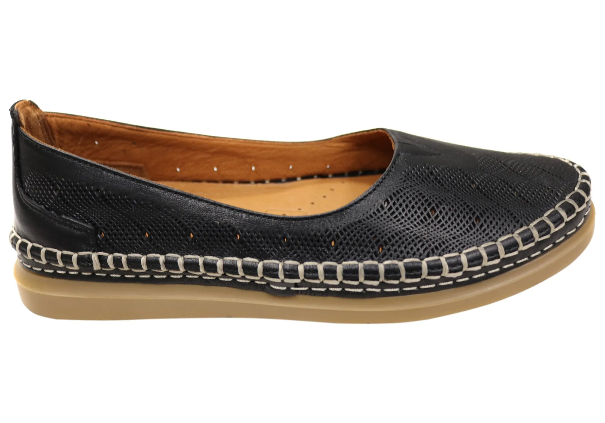 Orizonte Talli Womens European Comfortable Soft Leather Shoes Ventilated Side Vegan Leather