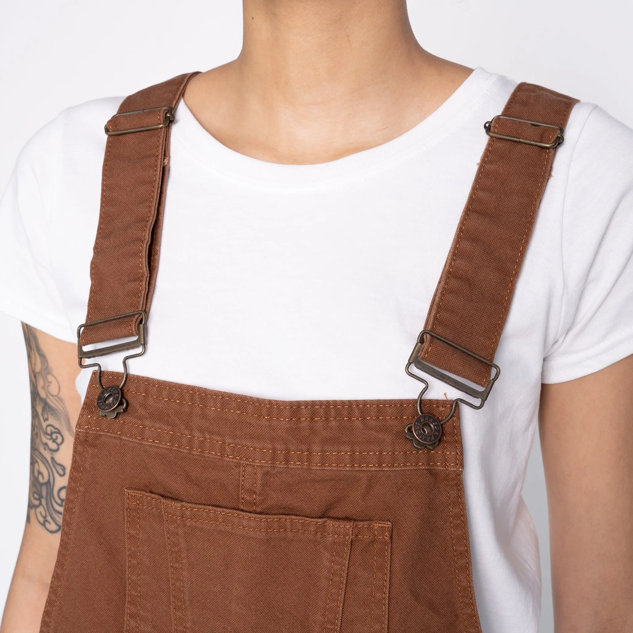 Functional Waistband City Walk Smart Casual Overalls - Brick Canvas
