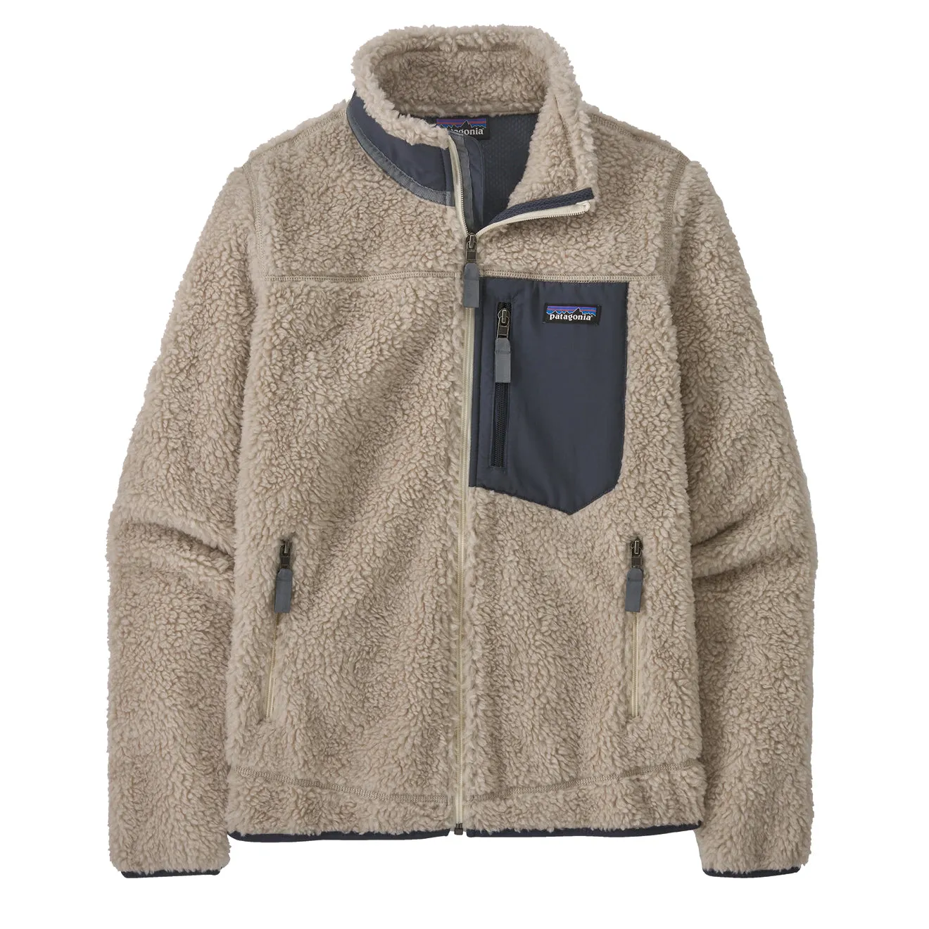 Daily Outfit Gear Patagonia Womens Classic Retro-X Jacket Natural / Smolder Blue