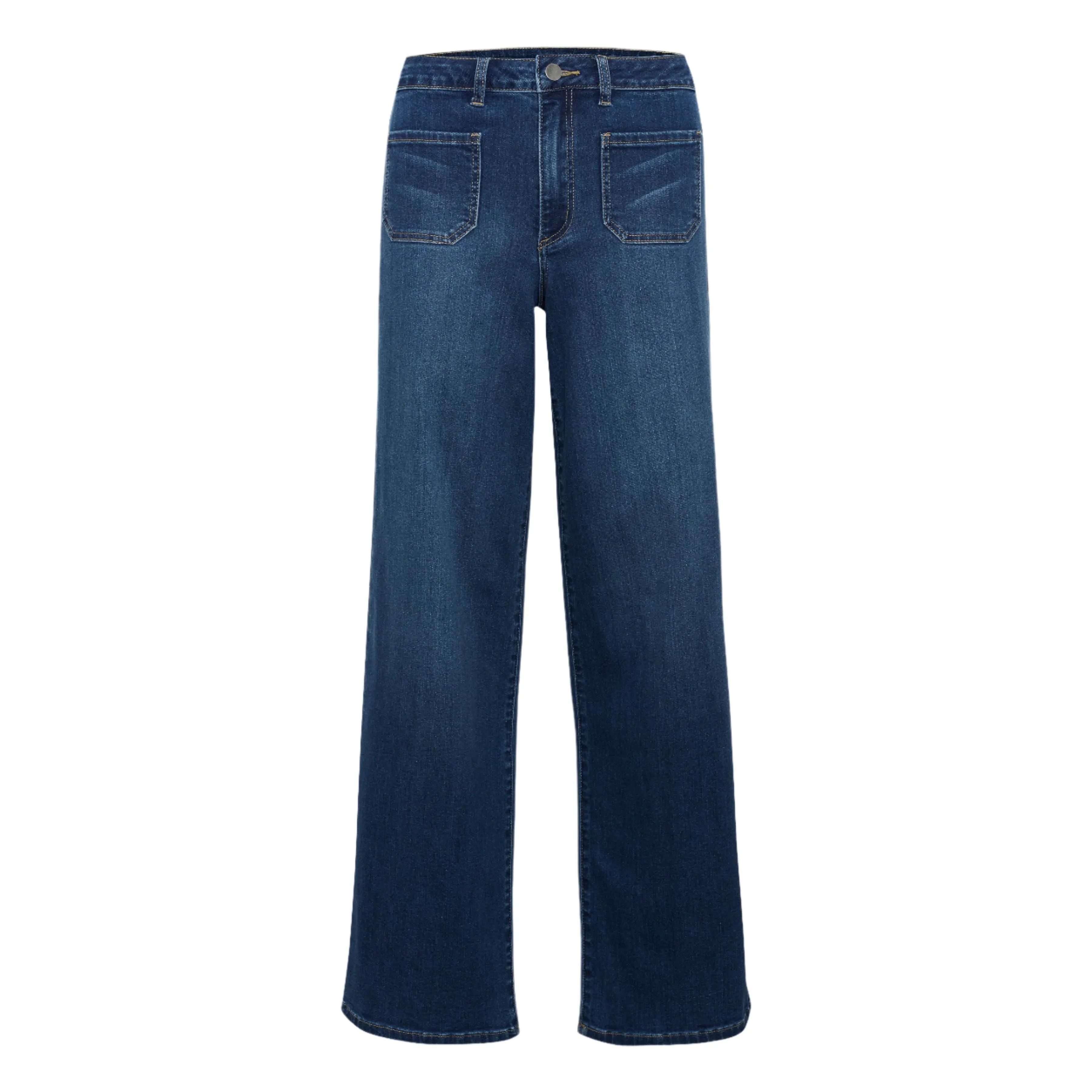 Street Fashion Casual Winter Warmth Regular Look Kaffe Womens Jeans Karla HW Wide Medium Blue Washed Denim