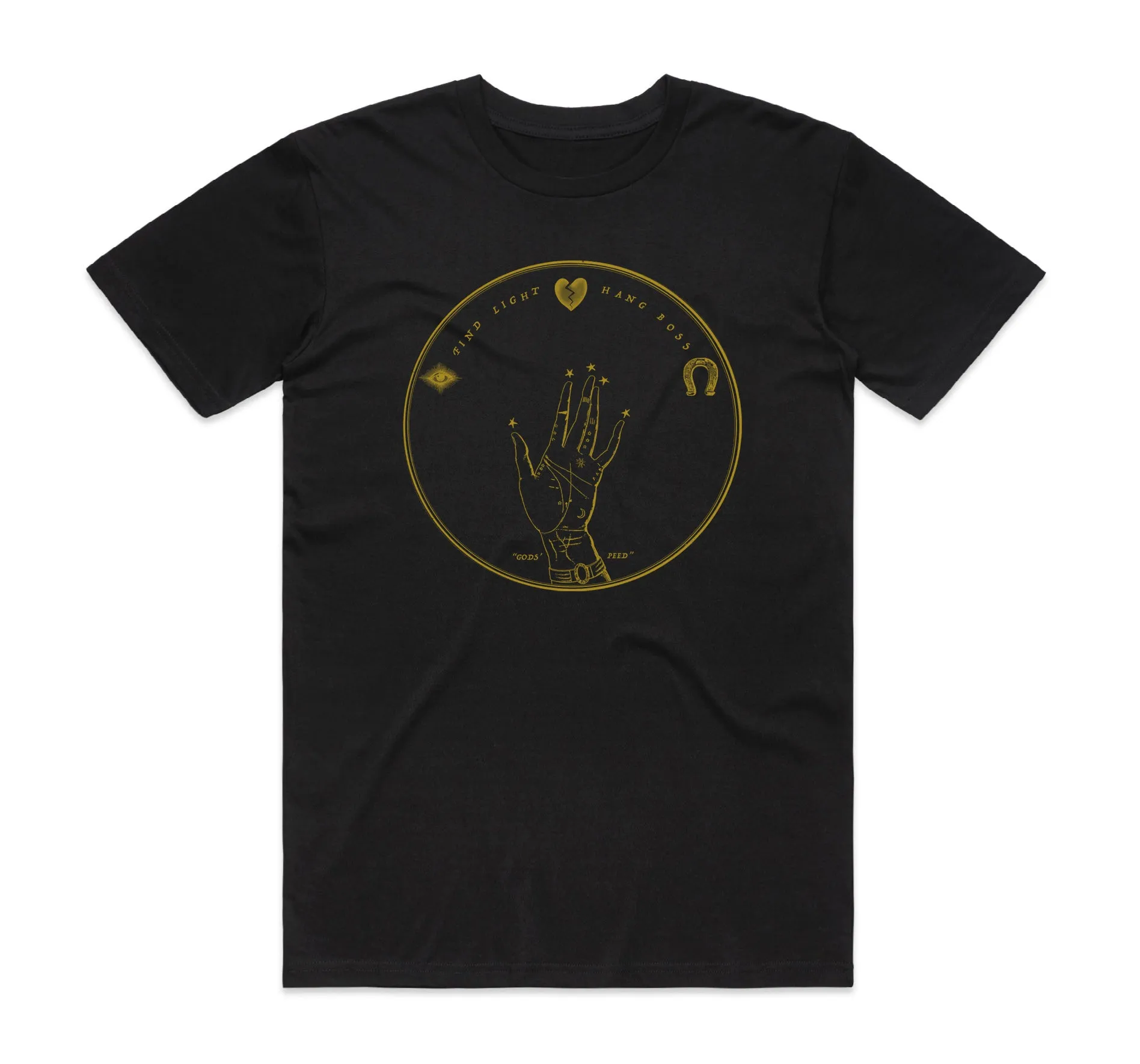 Find Light, Hang Boss Black T-Shirt Comfortable Touch Effortless Design