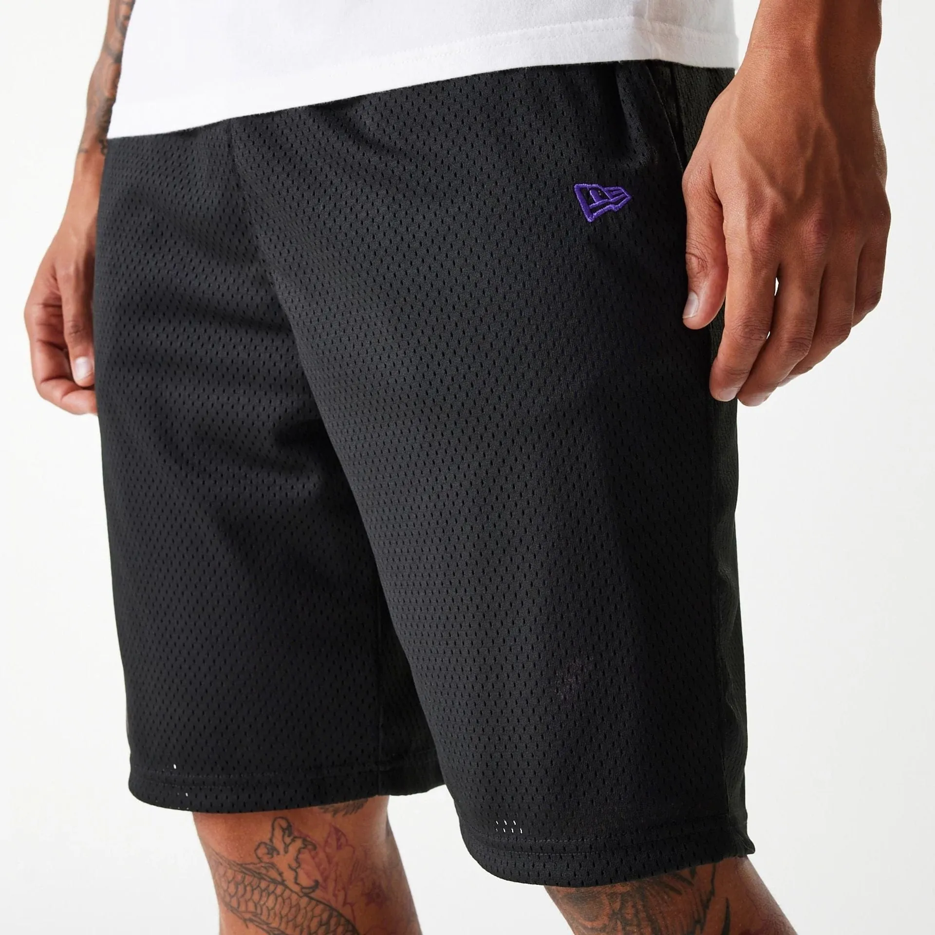 rayon fabric Beach essential New Era Black Mesh Shorts