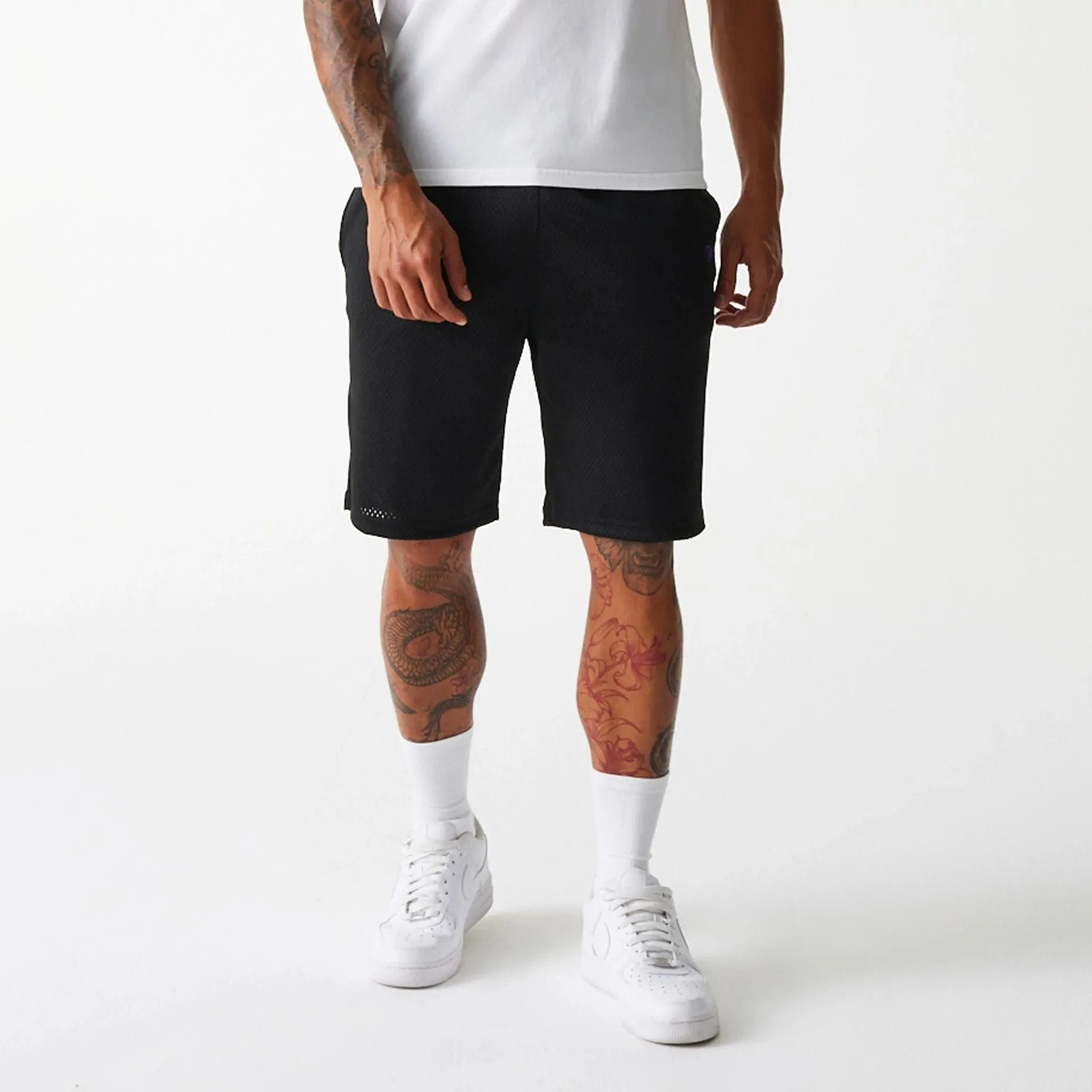 Performance Stretch Trendy Mood New Era Black Mesh Shorts