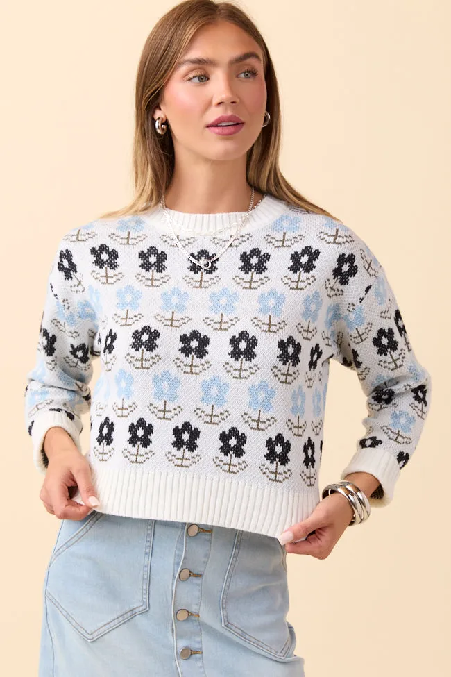 Smart Fit Charity Blue Flower Sweater