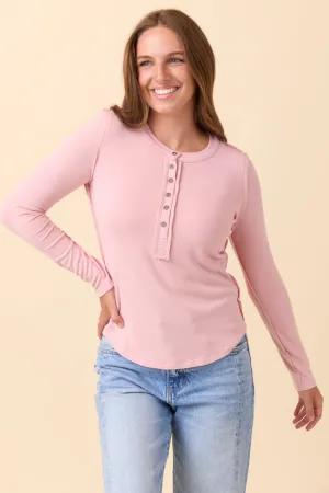 Car Cool OdorResistantFabric McClaine Blush Long Sleeve Henley