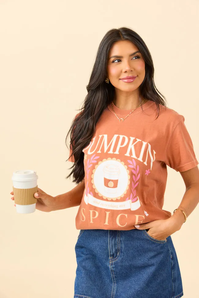 HeatReflective Lining Pumpkin Spice And Everything Nice Rust Graphic Tee