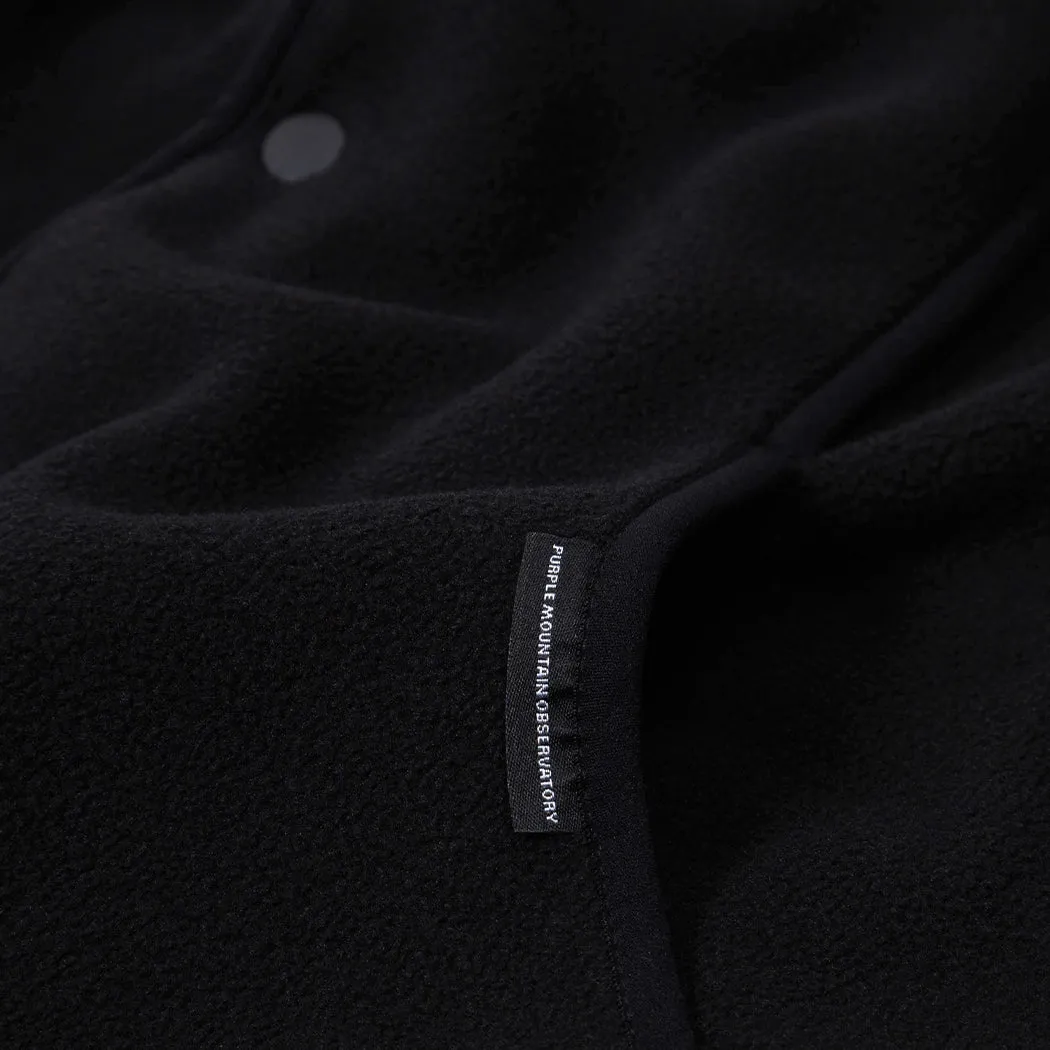 Purple Mountain Observatory Micro Fleece Cardigan Black Ultra Soft Nap