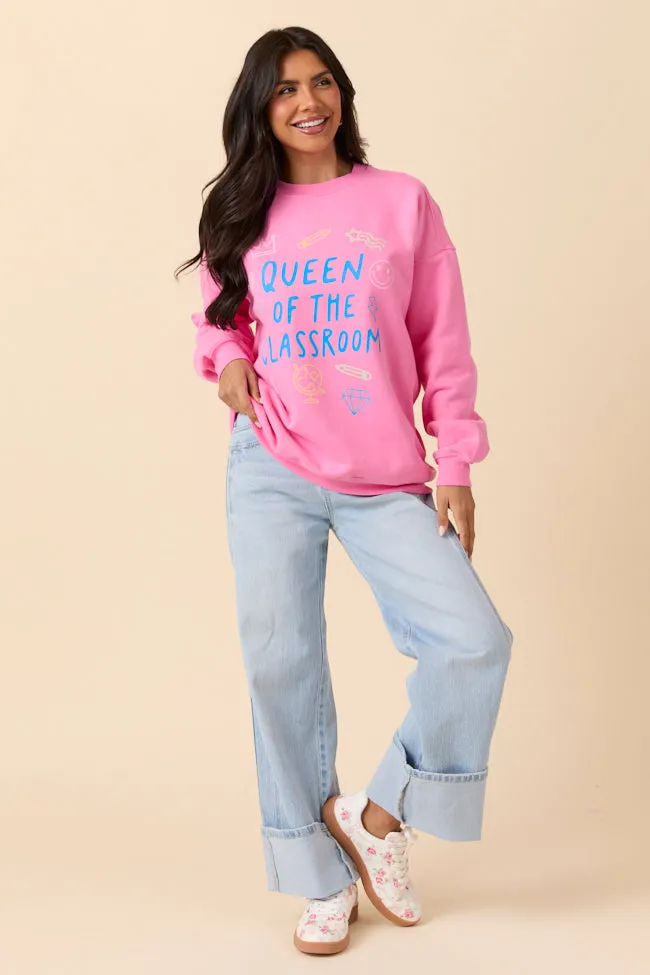 Weatherproof Trendy Design Queen Of The Classroom Pink Graphic Sweatshirt