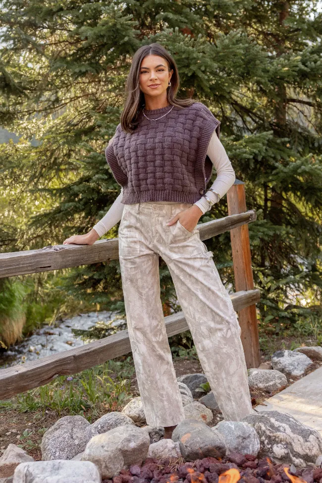 Cool Vest Nevah Brown Cable Knit Vest