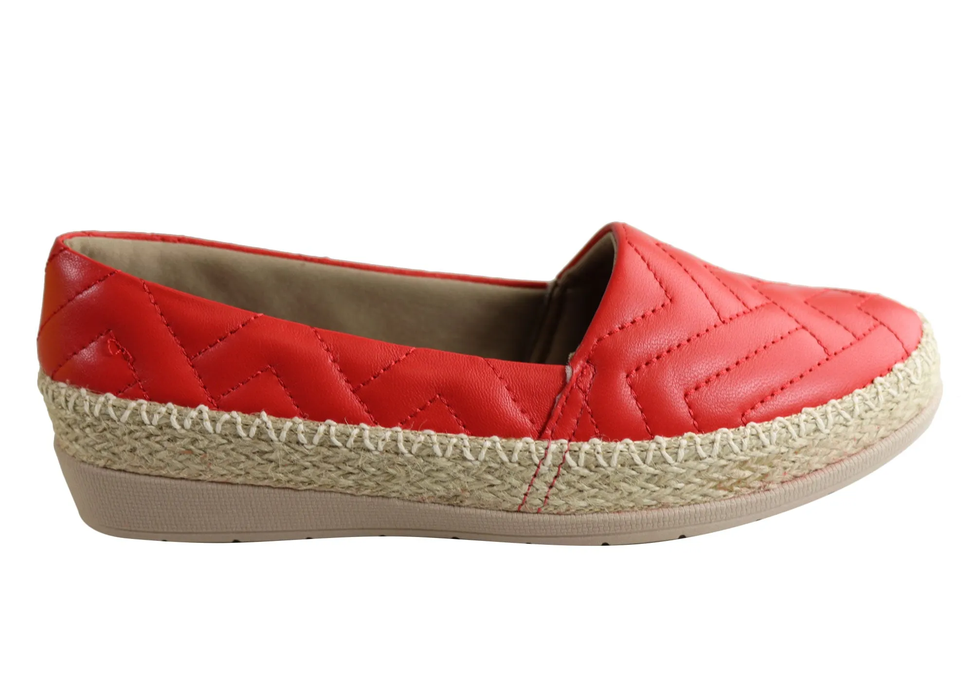 Support Base Fresh Tone Usaflex April Womens Comfort Leather Espadrille Shoes Made In Brazil