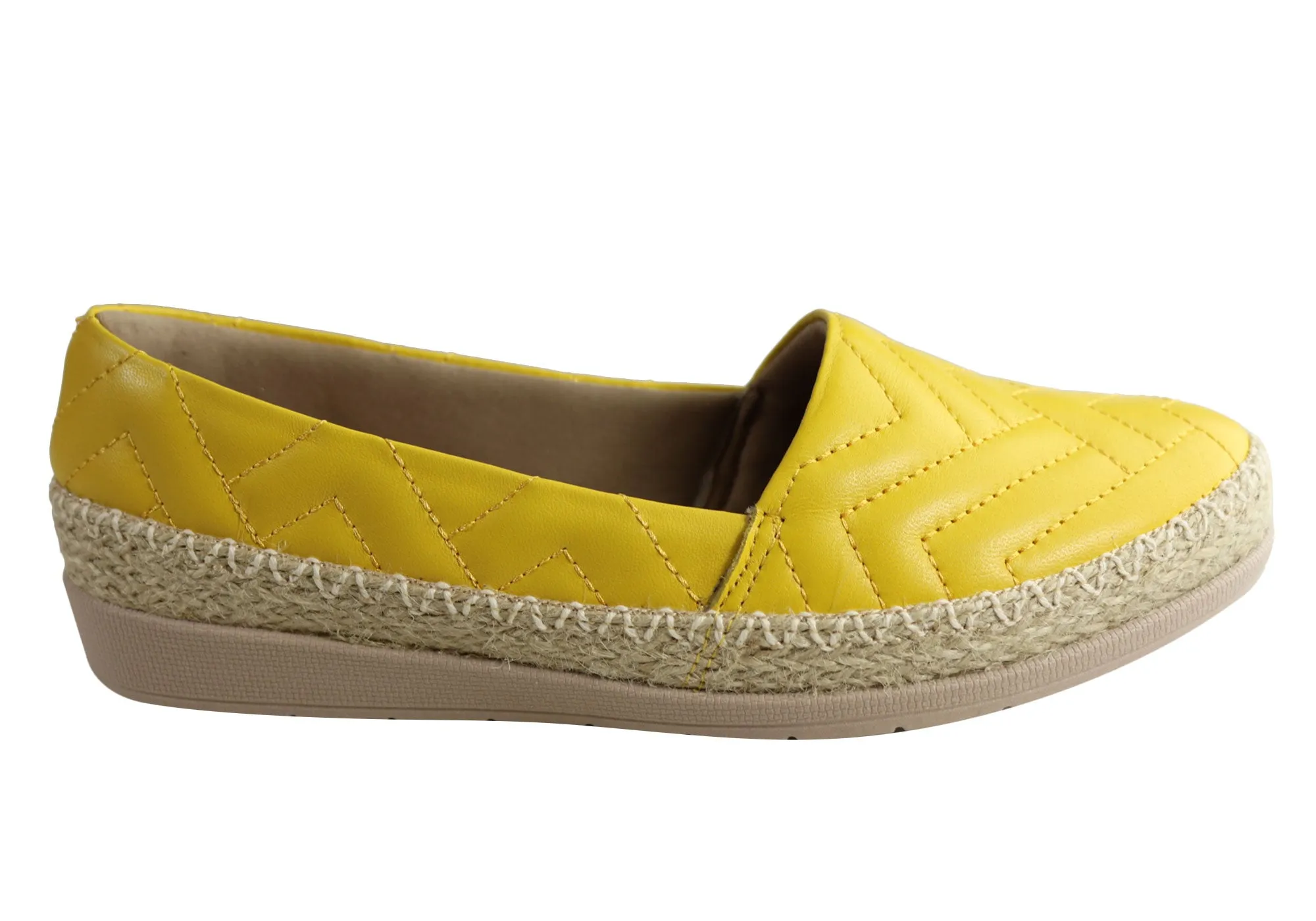 Usaflex April Womens Comfort Leather Espadrille Shoes Made In Brazil Road Fit Calm Design
