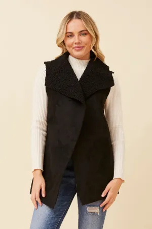 QUINTESSA FAUX SUEDE SHERPA VEST Insulated Core Technology Odor Resistant Coating