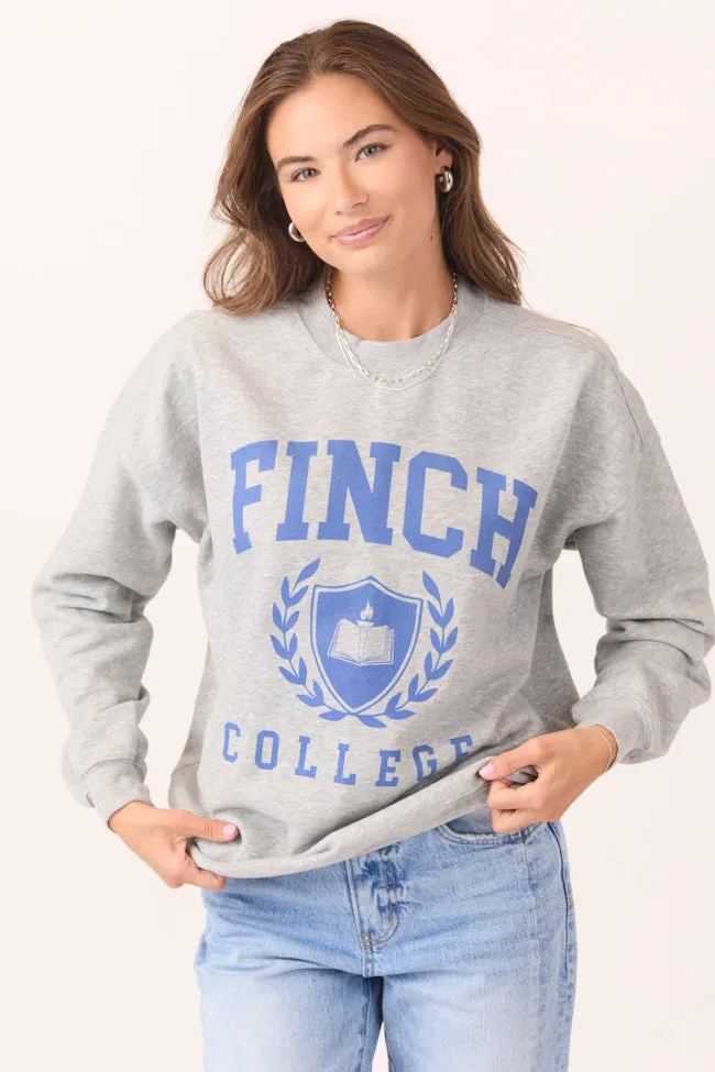Finch College Light Grey Graphic Sweatshirt Digital Core AntibacterialMaterial