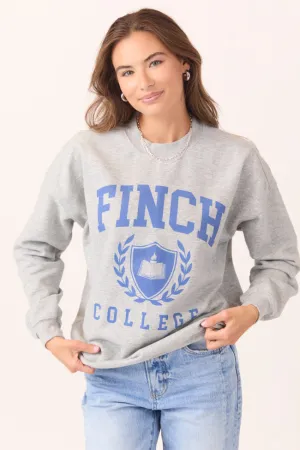 Finch College Light Grey Graphic Sweatshirt Digital Core AntibacterialMaterial