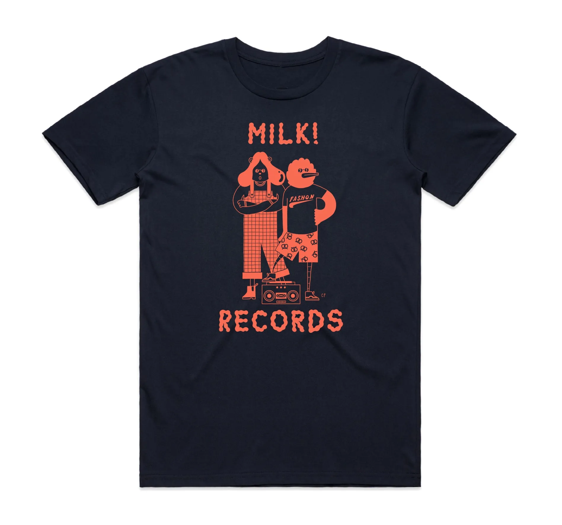 Milk Records Navy T-Shirt Cozy And Stylish Tight fit sexiness