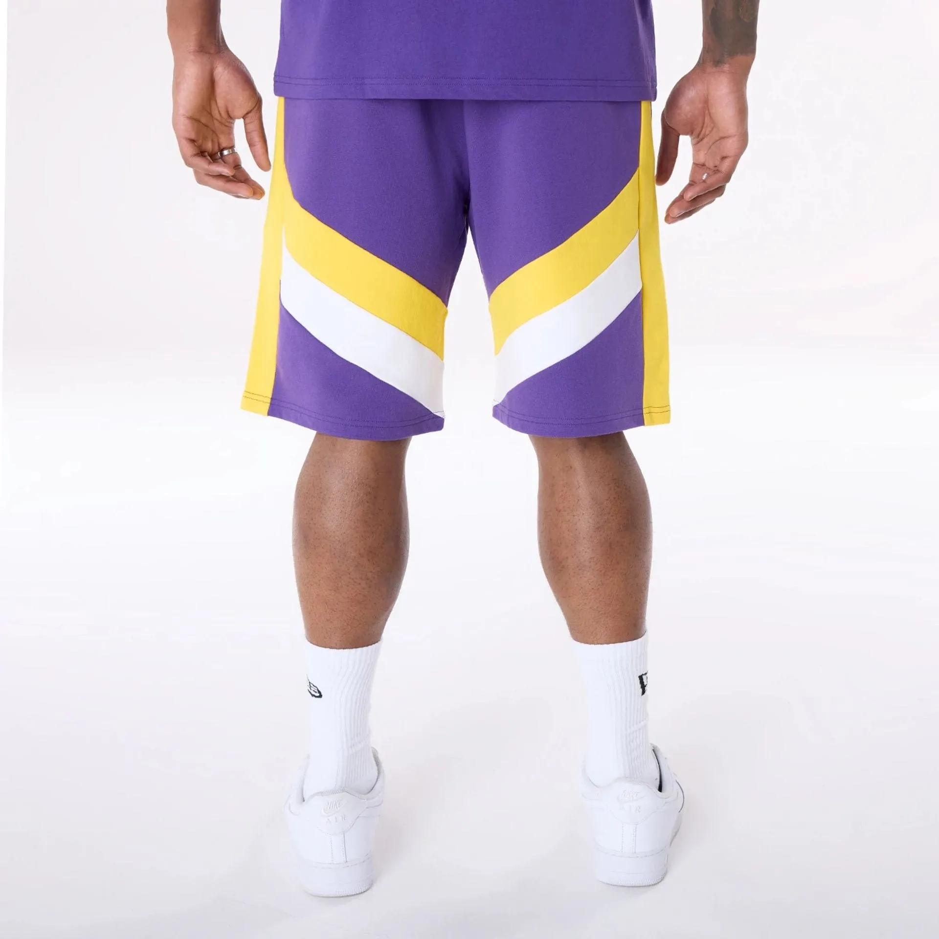 LA Lakers NBA Panel Purple Shorts Gusseted Crotch Design Golf Apparel