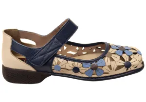 J Gean Azaelia Womens Comfortable Brazilian Leather Mary Jane Shoes Rubber Tread Pattern Office Fit