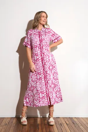 Gracie Shirt Dress in Mulberry Bijou everyday staple