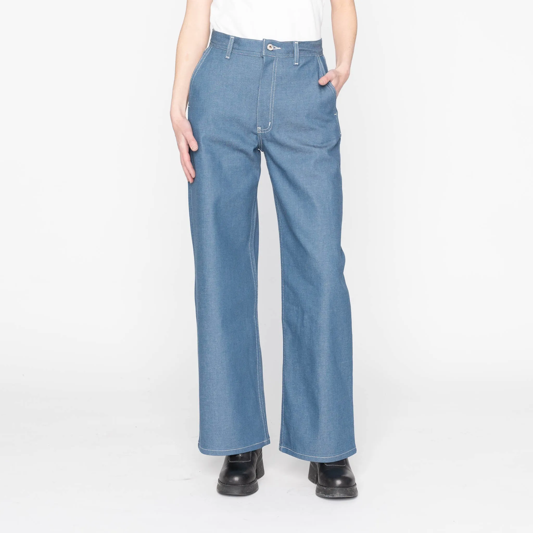 Maudie - Antique Blue Denim Stretch - Antique Blue Comfy Waist Fit