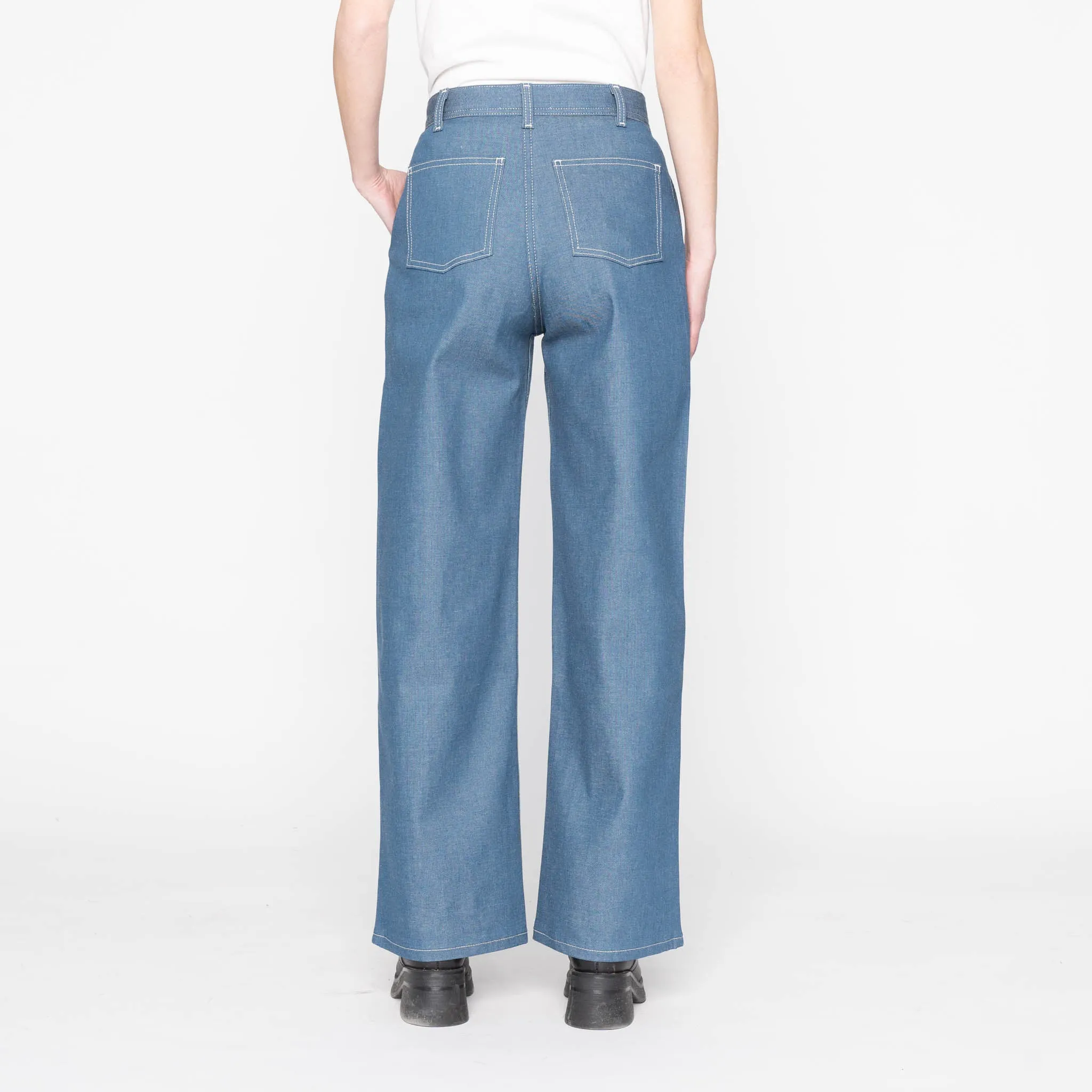 Minimalist Weekend Getaway Casual Maudie - Antique Blue Denim Stretch - Antique Blue