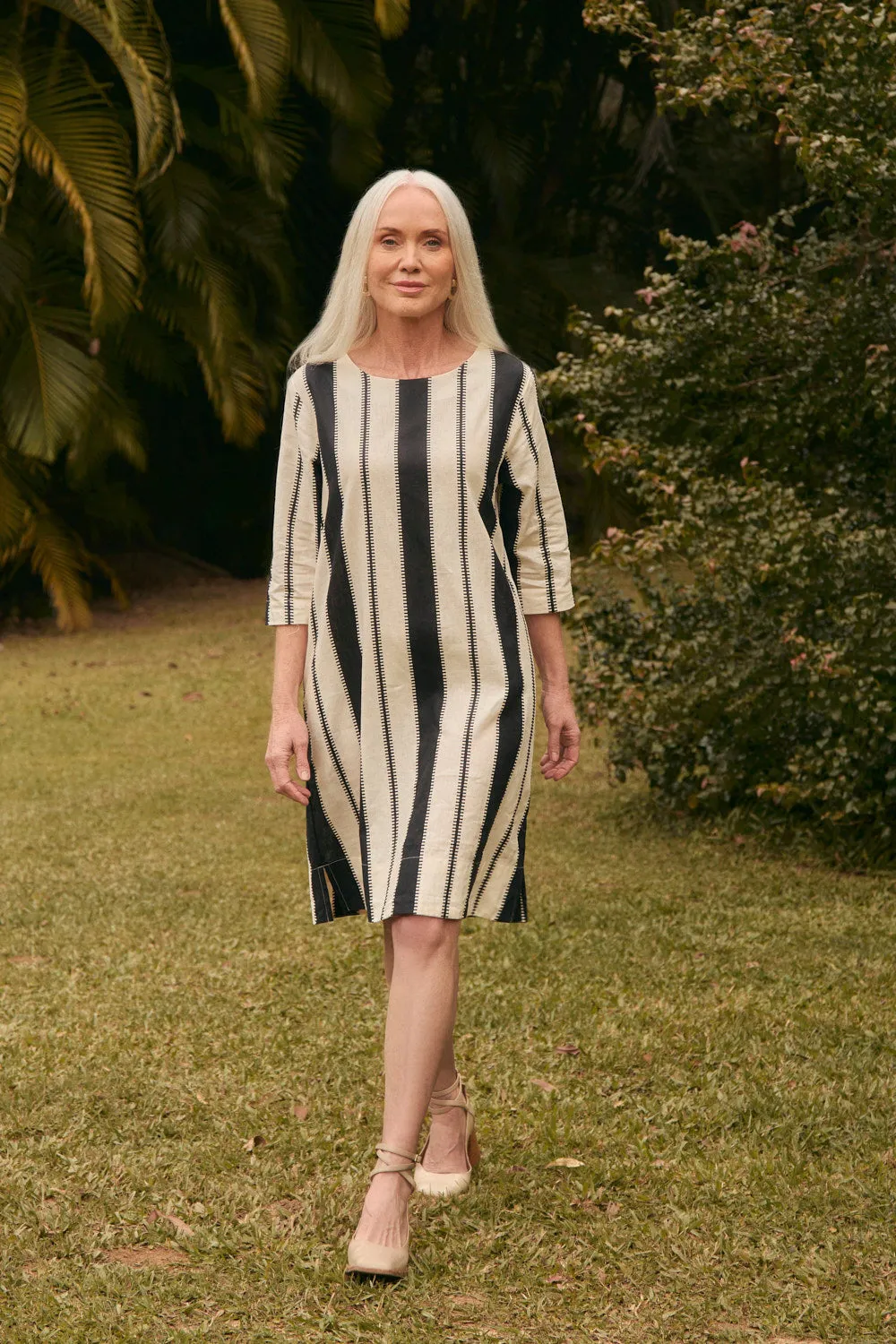 Soft Balance Boatneck Shift Dress in Shibuya