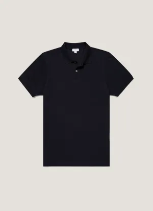 TearResistant Fabric Men's Piqu?? Polo Shirt in Midnight Navy