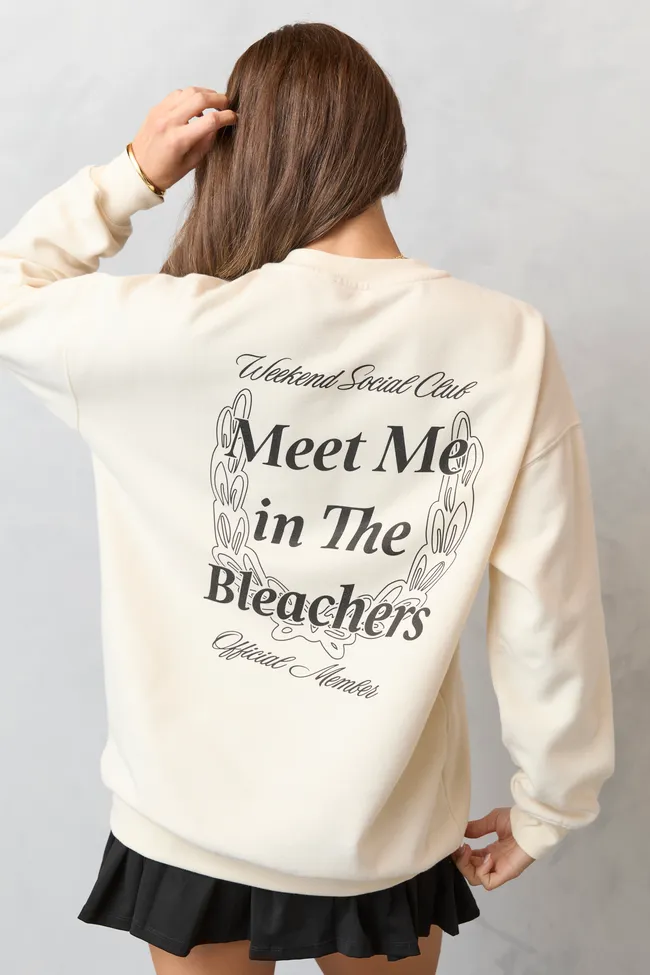 Meet Me In The Bleachers Volleyball Cream Sweatshirt FastDrying Inner Layer