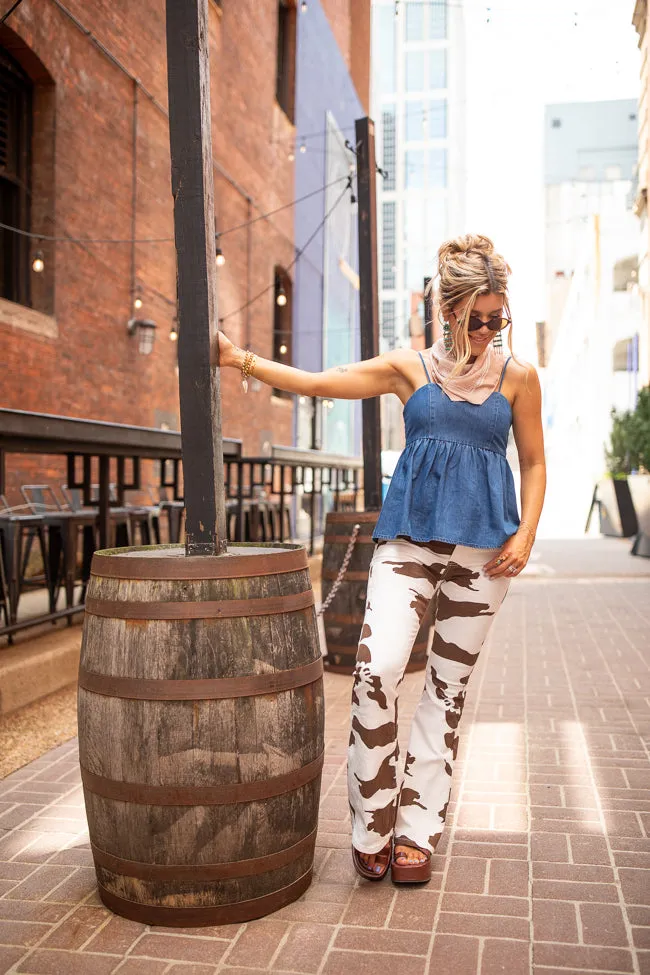 The Star Denim Babydoll Top Just Classically Cassidy X Pink Lily Tight Net Recycled Polyester