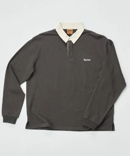 Rhythm Mens Shirt Koa Vintage Rugby Long Sleeve Polo Lightweight Material Long sleeved warmth