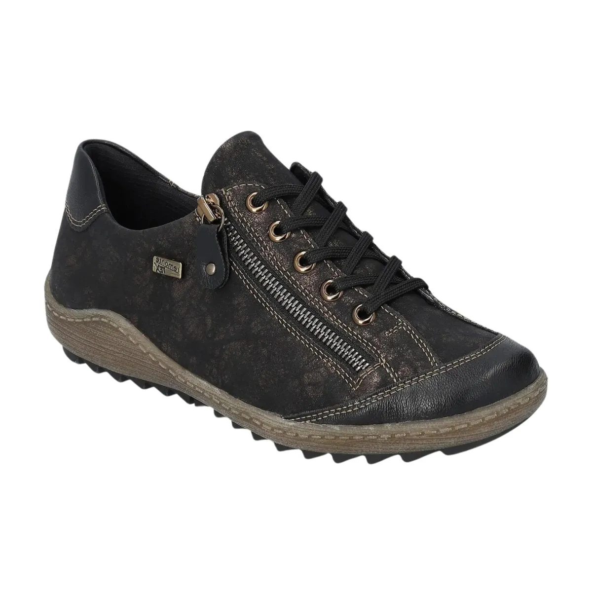Cush Feel Family Out Rieker Women's R1402-07 Black/Antique